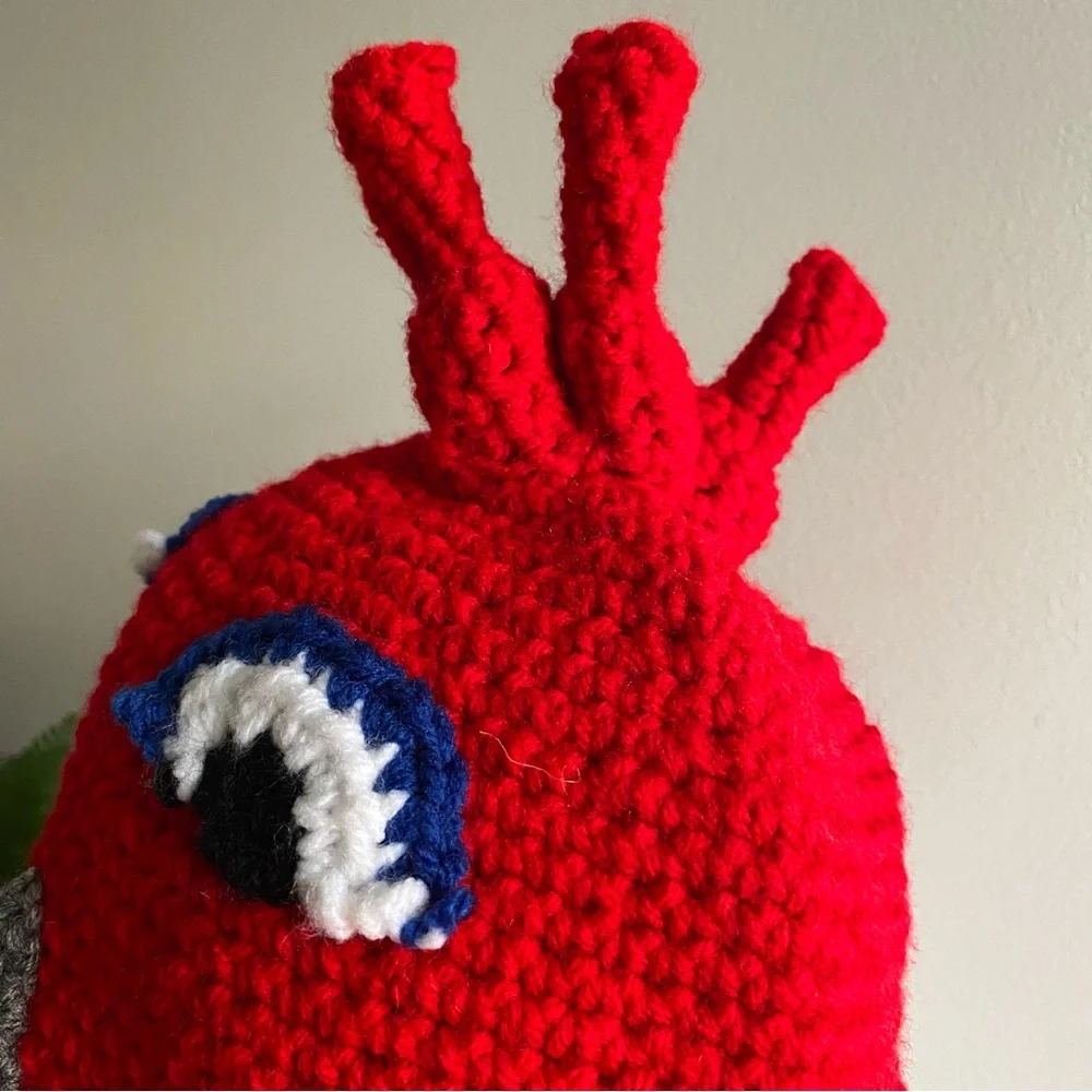 Handmade Rooster Crochet Hand Knit‎ Crocheted Kids Childrens Hat Red One Size
